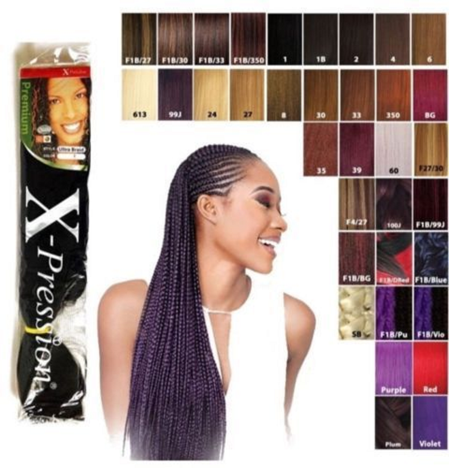 Xpression Braiding Hair Color Chart